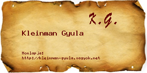 Kleinman Gyula névjegykártya